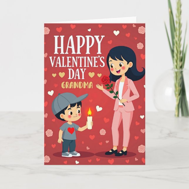Tarjeta Valentines Day For Grandma Card (Anverso)