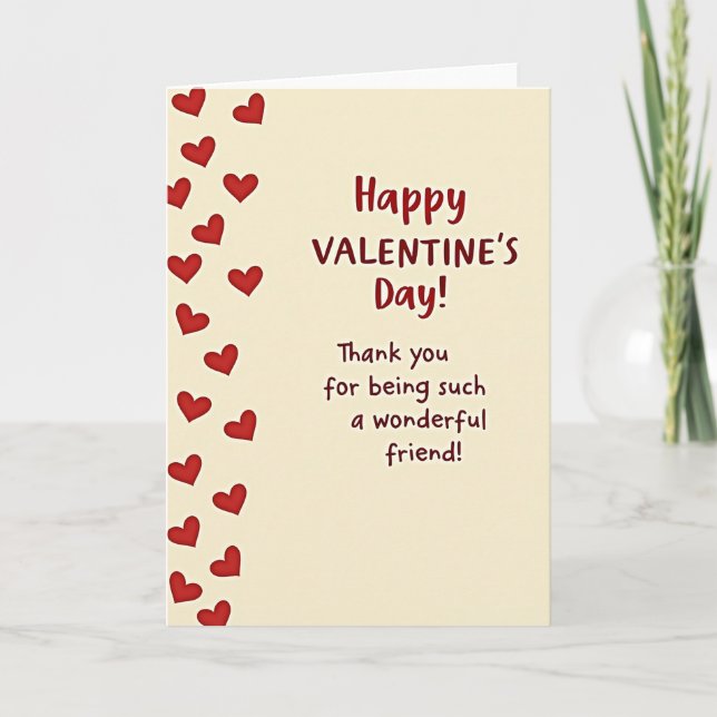 Tarjeta Valentines Day Friend Thank You Card (Anverso)