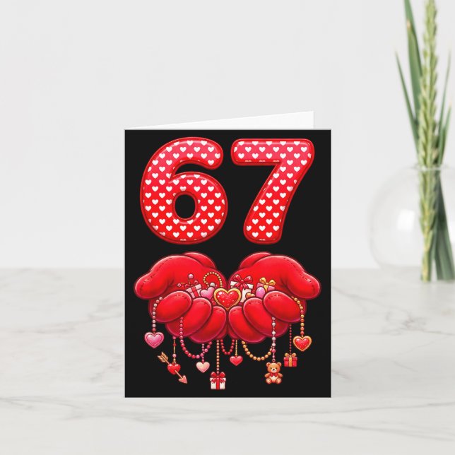 Tarjeta Valentines Day Funny 67 Six Seven Valentine Heart  (Anverso)