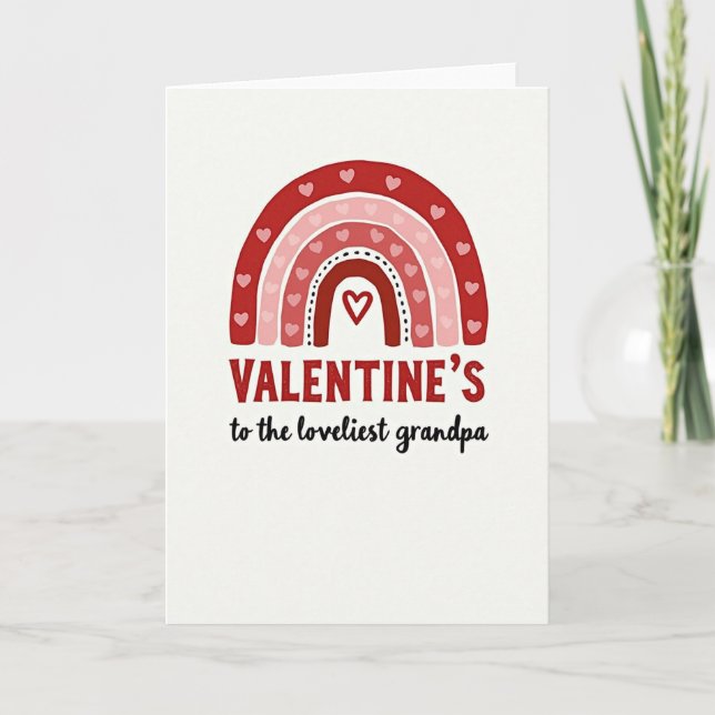 Tarjeta Valentines Day Grandpa Hearts Card (Anverso)