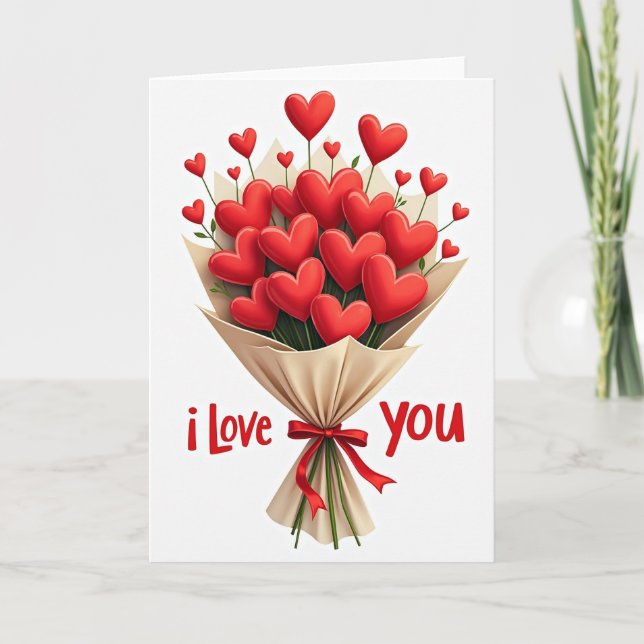 Tarjeta Valentines Day Heart Bouquet Card (Anverso)