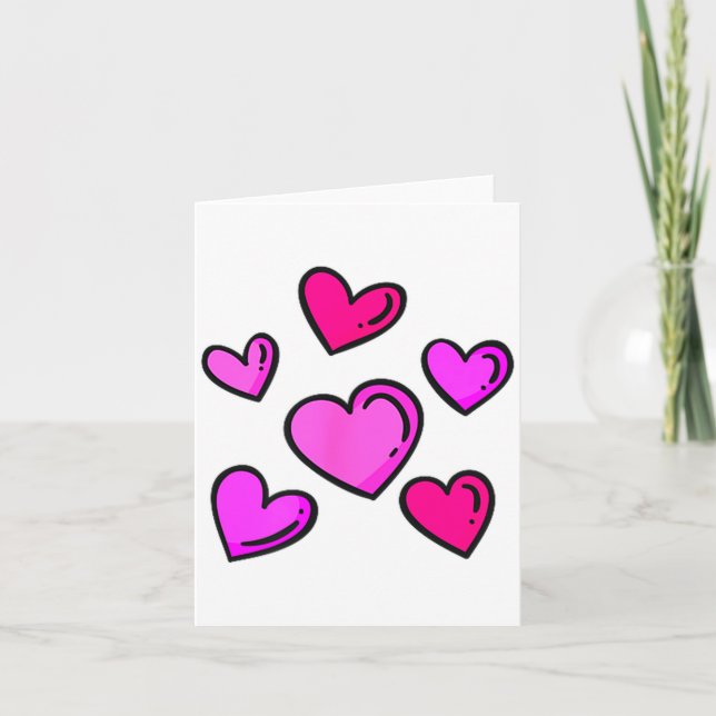 Tarjeta Valentines Day Hearts Love Graphic  (Anverso)