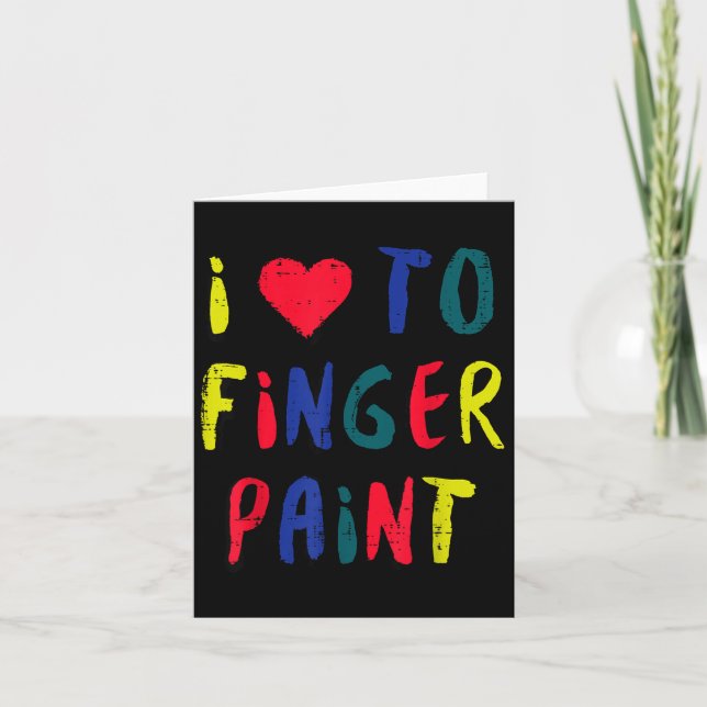 Tarjeta Valentines Day I Love To Finger Paint Matching Cou (Anverso)