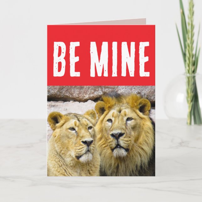 TARJETA VALENTINE'S DAY LION LION COUPLE GREETING CARD (Anverso)
