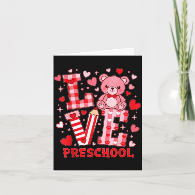 Tarjeta Valentine's Day Love Pre School Teacher  (Anverso)