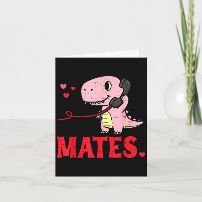 Tarjeta Valentines Day Matching Soulmates Mates Dino Coupl (Anverso)