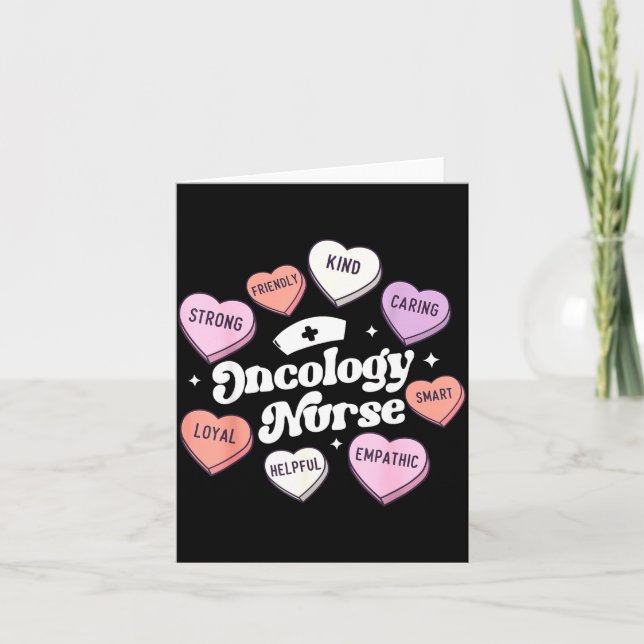 Tarjeta Valentines Day Oncology Nurse Cancer Suprt Groovy  (Anverso)