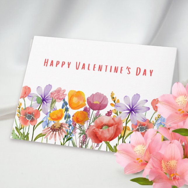 Tarjeta Valentine's Day Romantic Floral Pink Purple Flower (Subido por el creador)