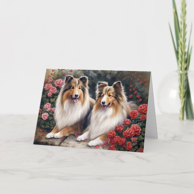 Tarjeta Valentine's Day Sheltie (Anverso)
