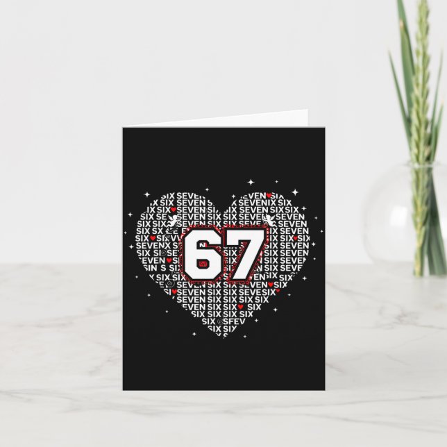 Tarjeta Valentines Day Six Seven 67 Meme 6 7 Heart Boys Gi (Anverso)