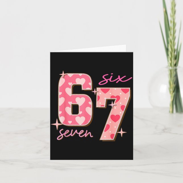 Tarjeta Valentines Day Six Seven 67 Meme 6 7 Heart Boys Gi (Anverso)