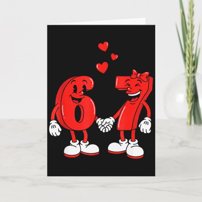 Tarjeta Valentines Day Six Seven Hearts 6 7 Meme Gen Alpha (Anverso)