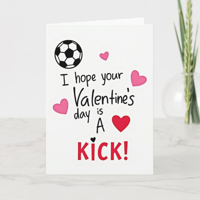 Tarjeta Valentines Day Soccer Kick Card (Anverso)