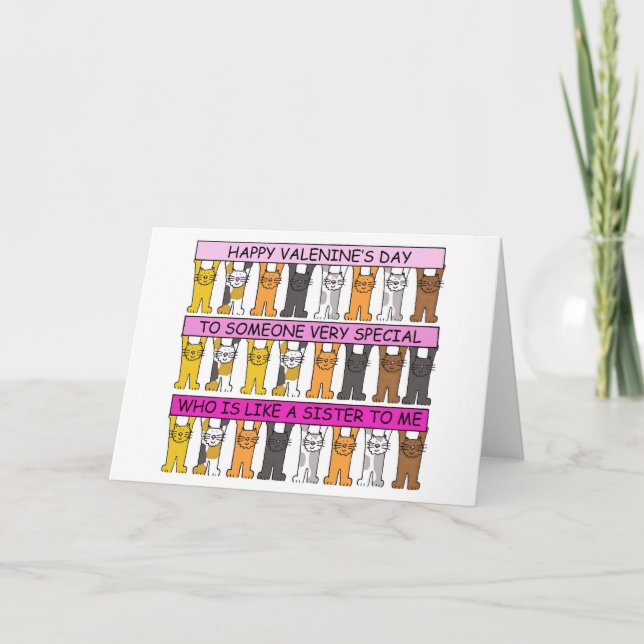 Tarjeta Valentine's Day Someone Who is Like a Sister to Me (Anverso)