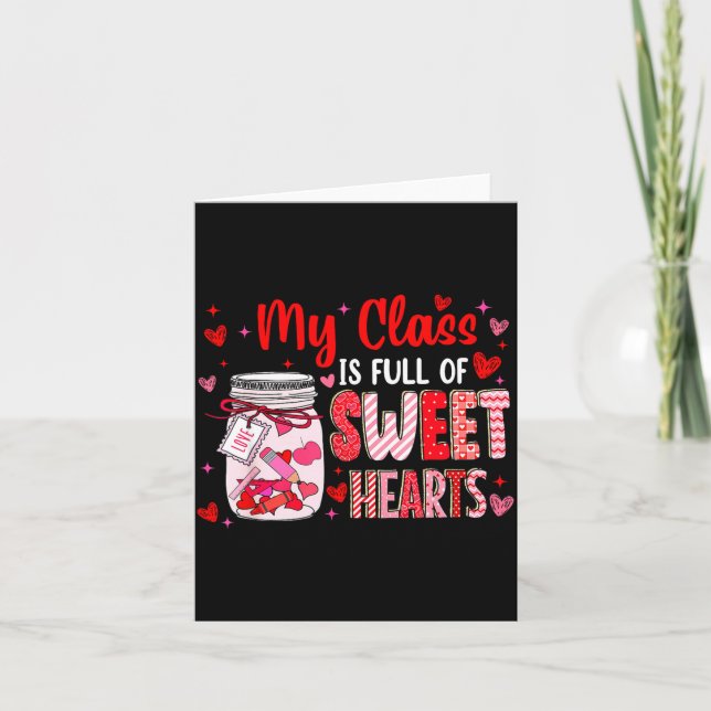 Tarjeta Valentines Day Teacher Kids My Cl Is Full Of Sweet (Anverso)