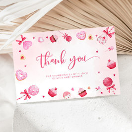 Tarjeta Valentines dulces rosa cariño gracias