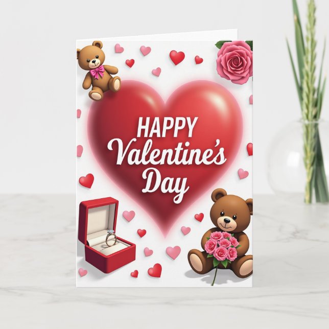 Tarjeta Valentines Faux Gold Foil Card (Anverso)