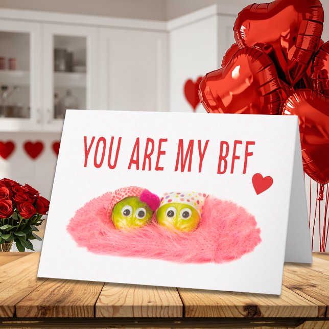 Tarjeta Valentine's for Best Friend, Cute Funny Vegetables (Subido por el creador)