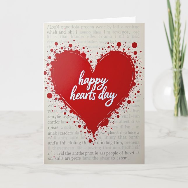 Tarjeta Valentines Happy Hearts Day Card (Anverso)