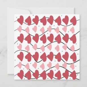 Tarjeta Valentines Hearts Doodles Dots Patrón Postca