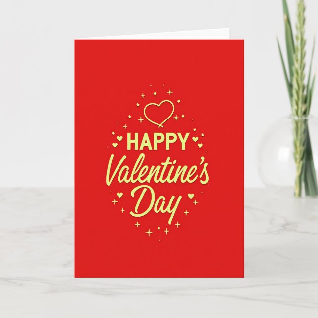 Tarjeta Valentines Hearts Gold Glitter Card (Anverso)