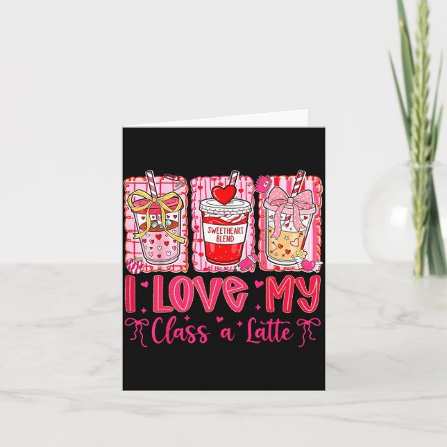 Tarjeta Valentines I Love My Cl A Latte Coquette Coffee Te (Anverso)
