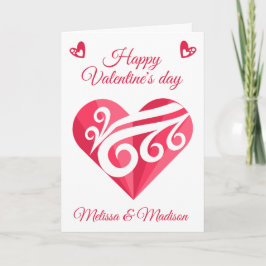 Tarjeta Valentines Lesbian Pink Heart