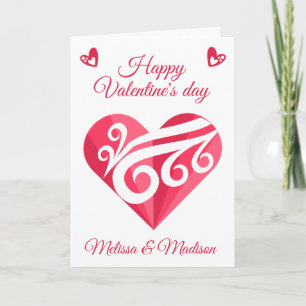 Tarjeta Valentines Lesbian Pink Heart