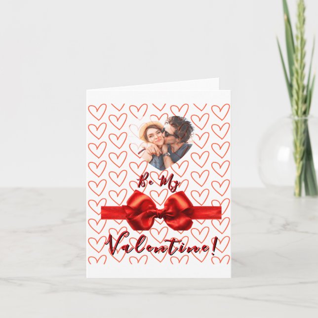 Tarjeta Valentines Red Nk Izable Photo  (Anverso)