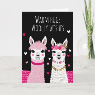 Tarjeta Valentines Whimsical Adorable Llamas Valentines