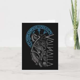 Tarjeta Valhalla Wolf Mask Odin Rueda El Viking Norse Comp