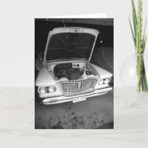 Tarjeta "Valiente en blanco y negro con copos de nieve" Qu