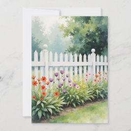 Tarjeta Valla de Estacas con Flores Pienso en Ti Plano