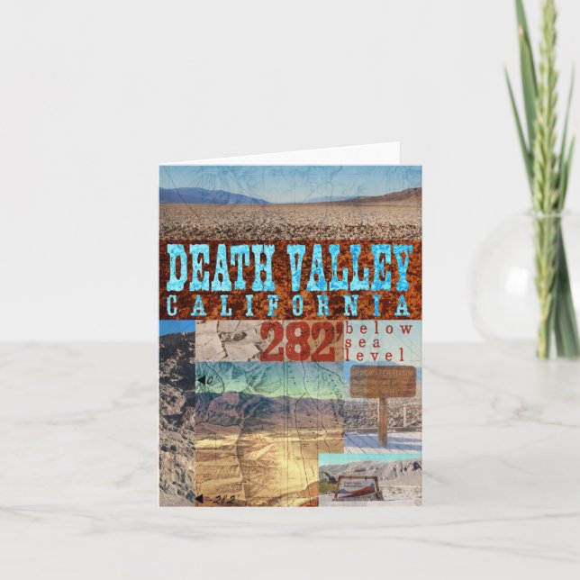 Tarjeta Valle de la Muerte, CA: 282' por debajo del nivel  (Anverso)