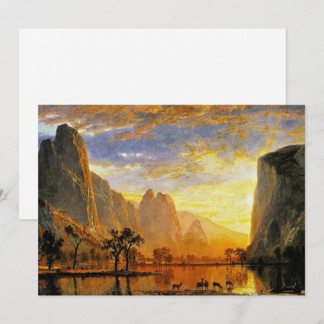 Tarjeta Valle de Yosemite por Albert Bierstadt (Anverso / Reverso)