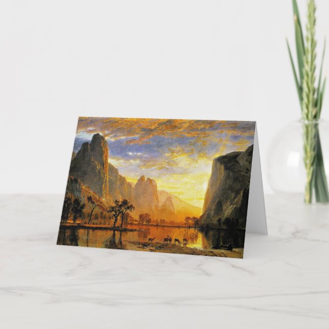 Tarjeta Valle de Yosemite por Albert Bierstadt (Anverso)