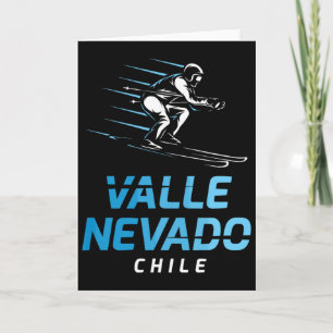 Tarjeta Valle Nevado Chile Estación de Esquí Esquí Retro 
