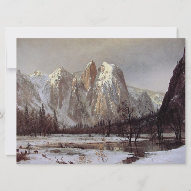 Tarjeta Valle Yosemite, California (Roca Catedral) (Anverso)