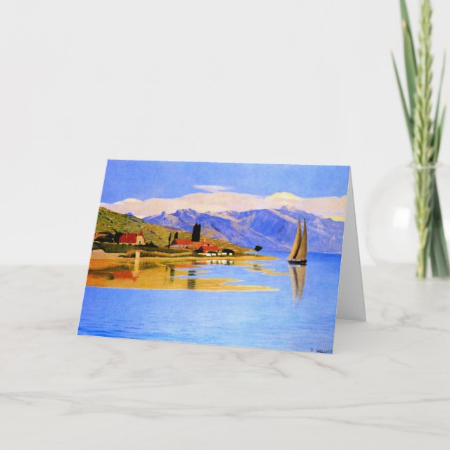 Tarjeta Vallotton - El Puerto de Pully, pintura de arte fi (Anverso)