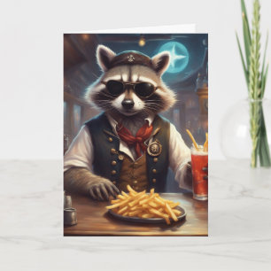 Tarjeta Valoración del cliente Patrón de la barra Raccoon 