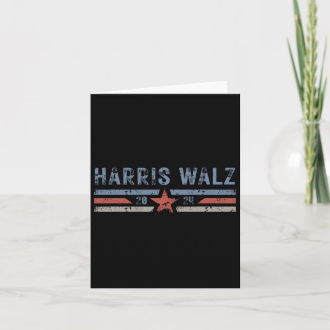 Tarjeta Vals 2024 Elecciones Kamala Harris Tim Waltz 2024  (Anverso)