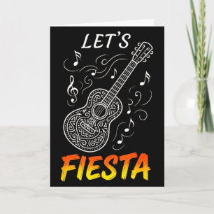 Tarjeta Vámonos de fiesta - cinco de mayo música de guitar