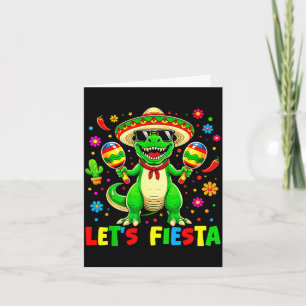 Tarjeta Vámonos fiesta dinosaur cinco de mayo chicos niños