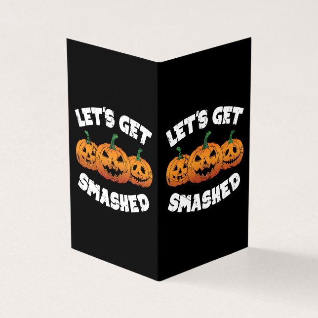 Tarjeta Vamos a aplastar calabazas Jack O Lantern Hallowee (Exterior)