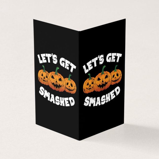 Tarjeta Vamos a aplastar calabazas Jack O Lantern Hallowee (Exterior)