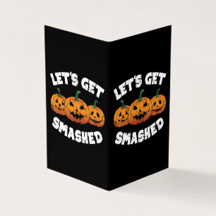 Tarjeta Vamos a aplastar calabazas Jack O Lantern Hallowee