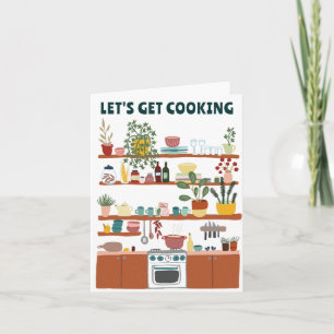Tarjeta VAMOS A COCINAR Ilustración de cocina linda person