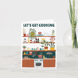 Tarjeta VAMOS A COCINAR Ilustración de cocina linda person