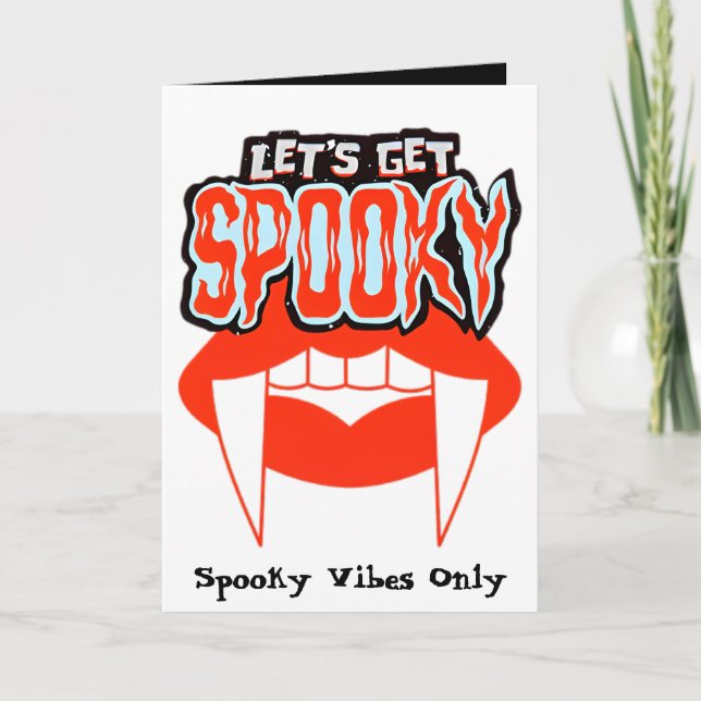 Tarjeta Vamos a conseguir la cédula de halloween con vampi (Anverso)