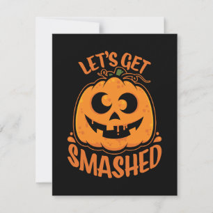 Tarjeta Vamos a destrozar el tipsy halloween Jack-O’-Lante